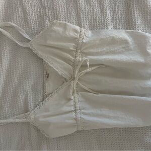 BRANDY MELVILLE White Lace Trim Tank Top